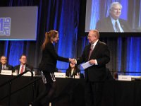 34 Awards Luncheon  James Voss awarding $500 Cash to Student Poster Winner, Hannah Paterson