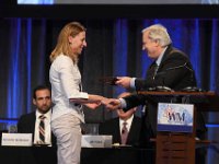 40 Awards Luncheon  "Gary Benda presenting the WM2015 ASME Best Poster Presentation/Paper to Christelle Decanis, “Tritiated Waste Management Opportunities Based on the Reduction of Tritium Activity and Out-gassing"" by Christelle Decanis, Daniel Canas, Didier Dall'ava, Jerome Pamela, CEA – Track 3, LLW, ILW & MW  "