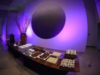 80 Phoenix Art  Dessert station in front of the wall drawing 'Sphere Lit from the Top' by Sol Lewitt