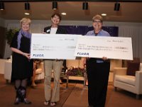 68 WoWM  Carol Johnson presenting the American Cancer Society and the Avon Foundation for Women $7,500 to each organization on behalf of Fluor